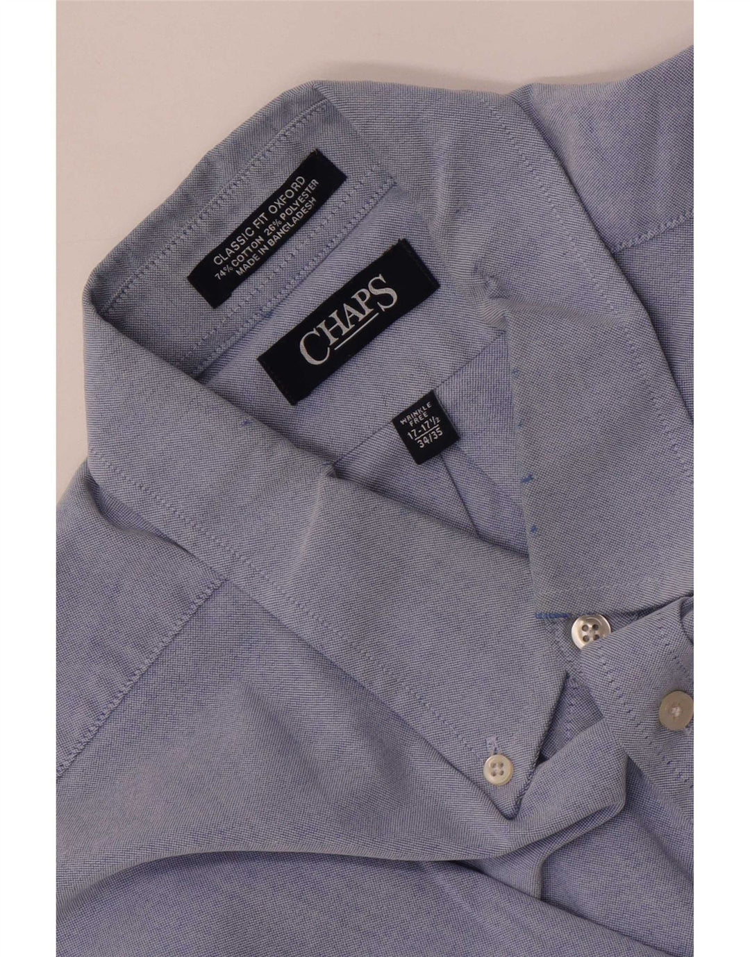 Ανδρικό πουκάμισο Chaps Size 17 1/2 XL Μπλε βαμβακερό