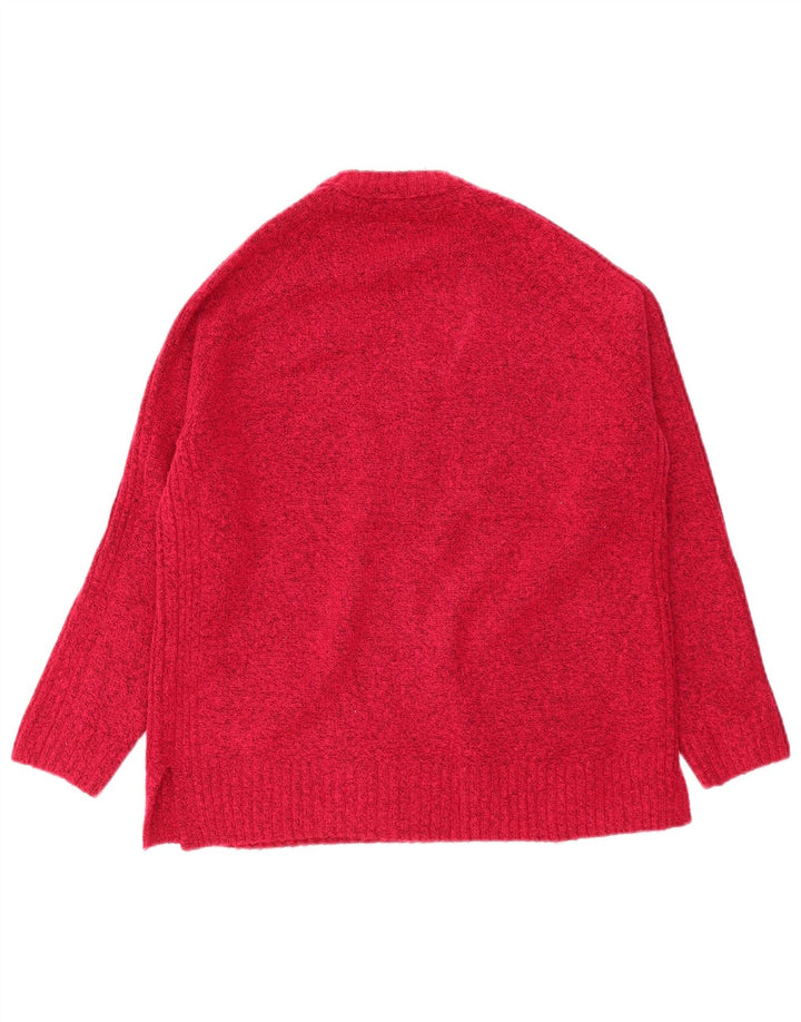 Marks & Spencer Γυναικείο πουλόβερ με λαιμόκοψη UK 14 Medium Burgundy
