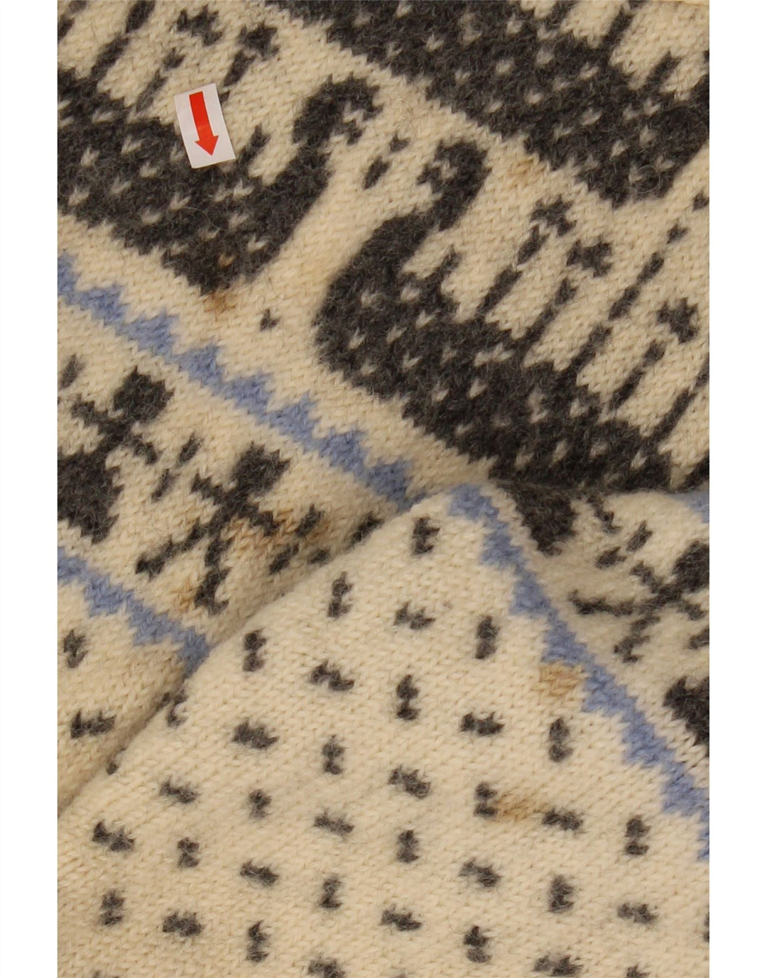 VOSS Γυναικείο πουλόβερ με λαιμόκαυστο UK 10 Small Off White Fair Isle Wool