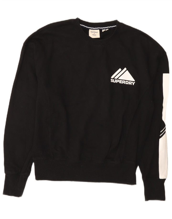 Γυναικείο γραφικό φούτερ Superdry Jumper UK 12 Medium Black Colourblock