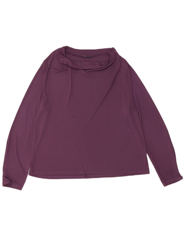 Zara γυναικείο κανονικό τοπ μακρυμάνικο UK 18 XL μωβ