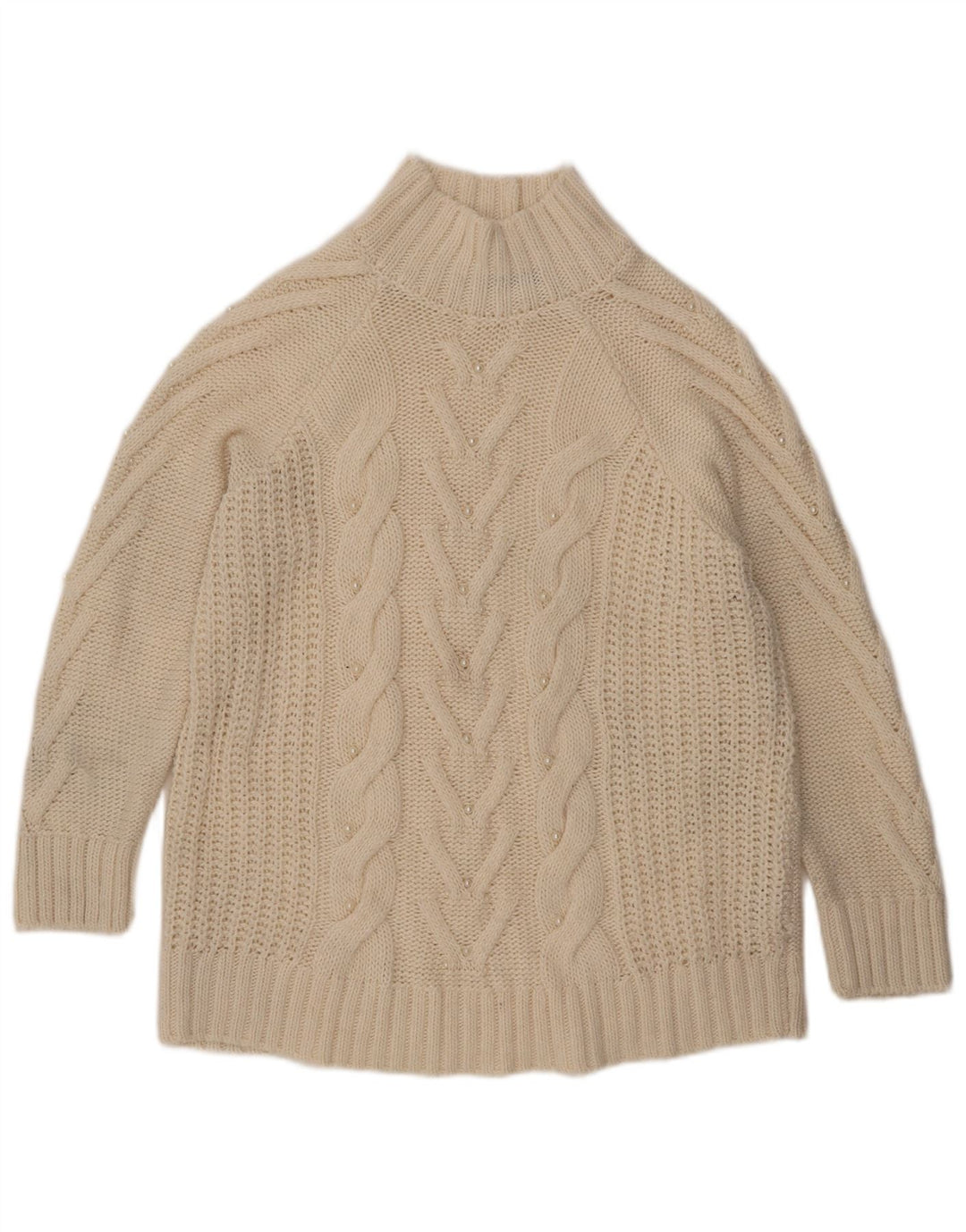 Marks & Spencer Γυναικείο πουλόβερ με λαιμό χελώνα UK 16 Large Off White