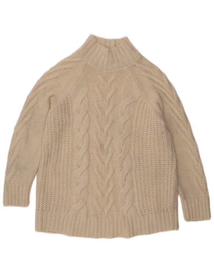 Marks & Spencer Γυναικείο πουλόβερ με λαιμό χελώνα UK 16 Large Off White