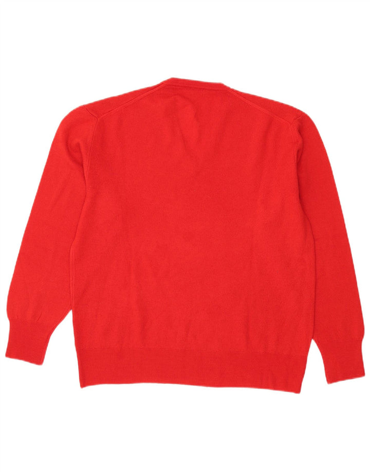 Γυναικείο πουλόβερ Cacharel με V λαιμόκοψη IT 48 XL Κόκκινο μαλλί