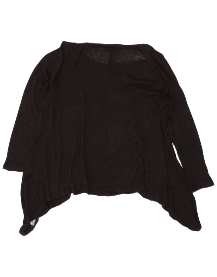 Massimo Dutti Womens See Through Asymmetric Tunic Top 20 2XL Black Rayon