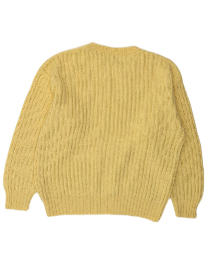 Ανδρικό πουλόβερ Benetton Crew Neck Jumper IT 48 Medium Yellow Acrylic