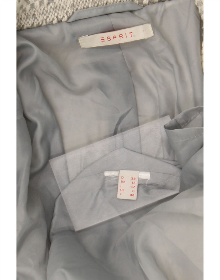 ESPRIT Womens Open Overcoat UK 12 Medium  Grey Striped