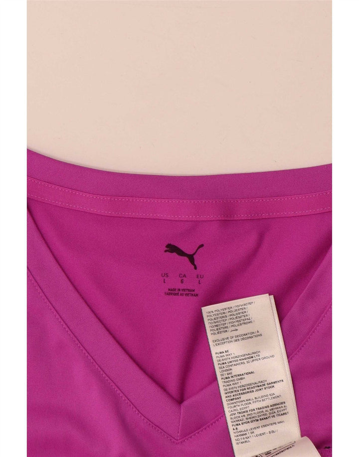 Puma Γυναικείο T-Shirt Top UK 16 Large Pink Polyester