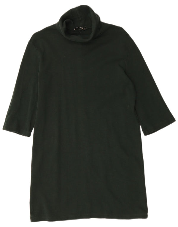 Zara Γυναικείο φόρεμα με μανίκια 3/4 UK 10 Μικρό πράσινο βαμβακερό