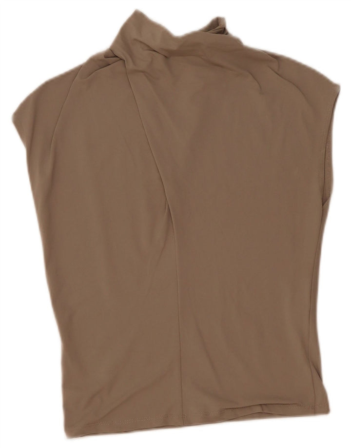 Zara Γυναικεία Αμάνικη Μπλούζα Τοπ UK 12 Medium Grey Polyamide