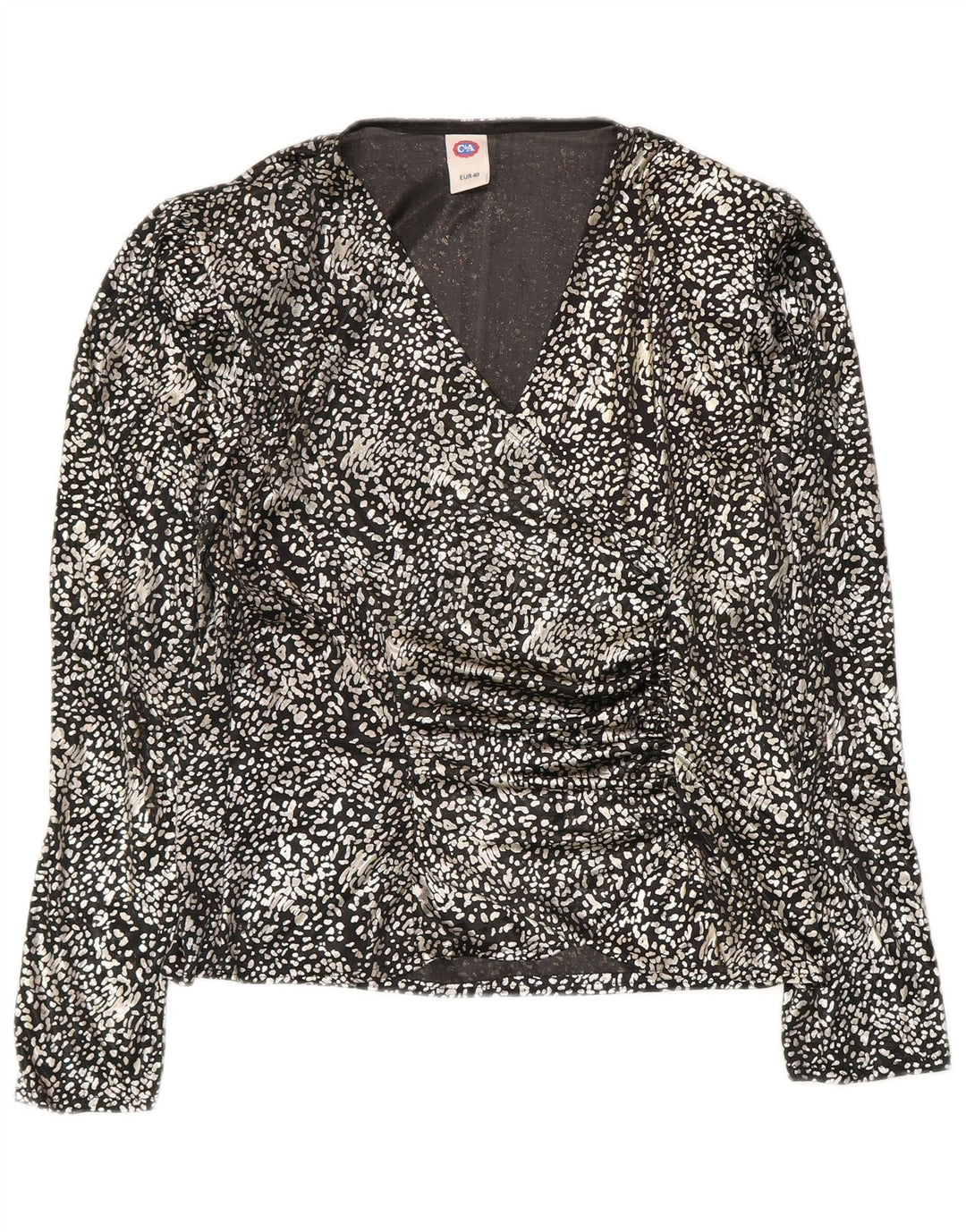 Γυναικεία μακρυμάνικη μπλούζα C & A Top EU 40 Medium Black Animal print