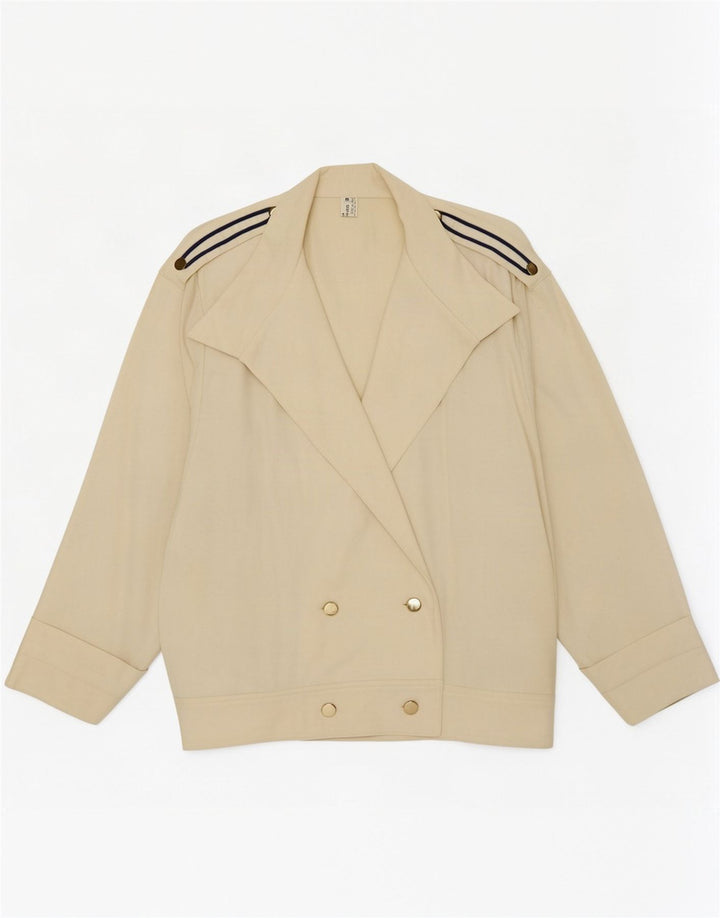 Vintage γυναικείο διπλό μπουφάν Blazer IT 42 Medium Off White Wool