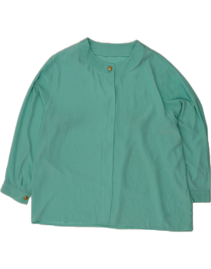 VINTAGE Womens Shirt Blouse UK 20 2XL Turquoise Vintage Vintage and Second-Hand Vintage from Messina Hembry 