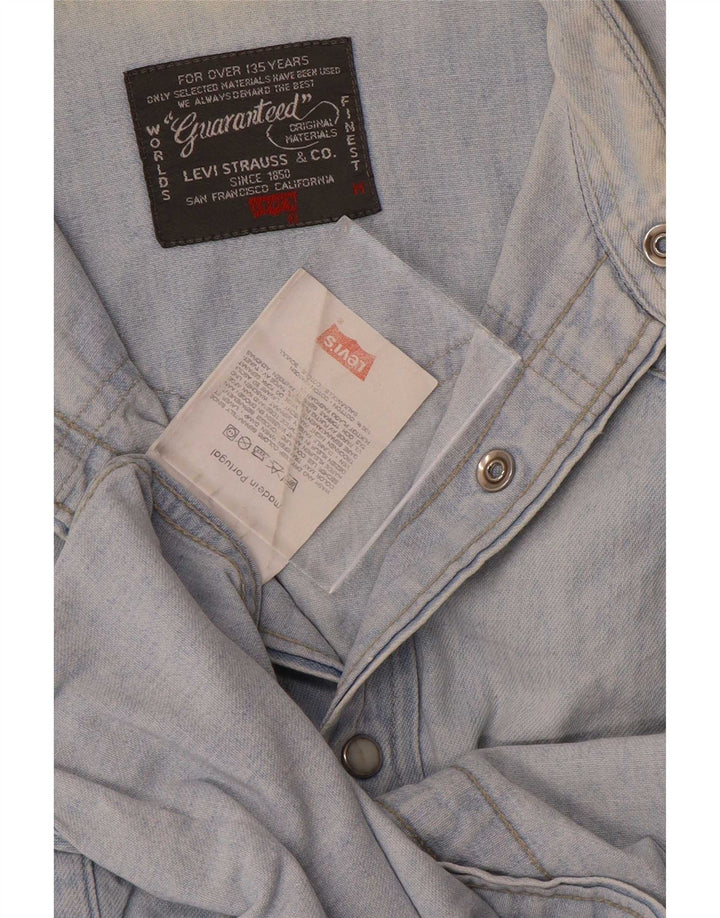Ανδρικό τζιν πουκάμισο Levi's μεσαίο μπλε βαμβακερό