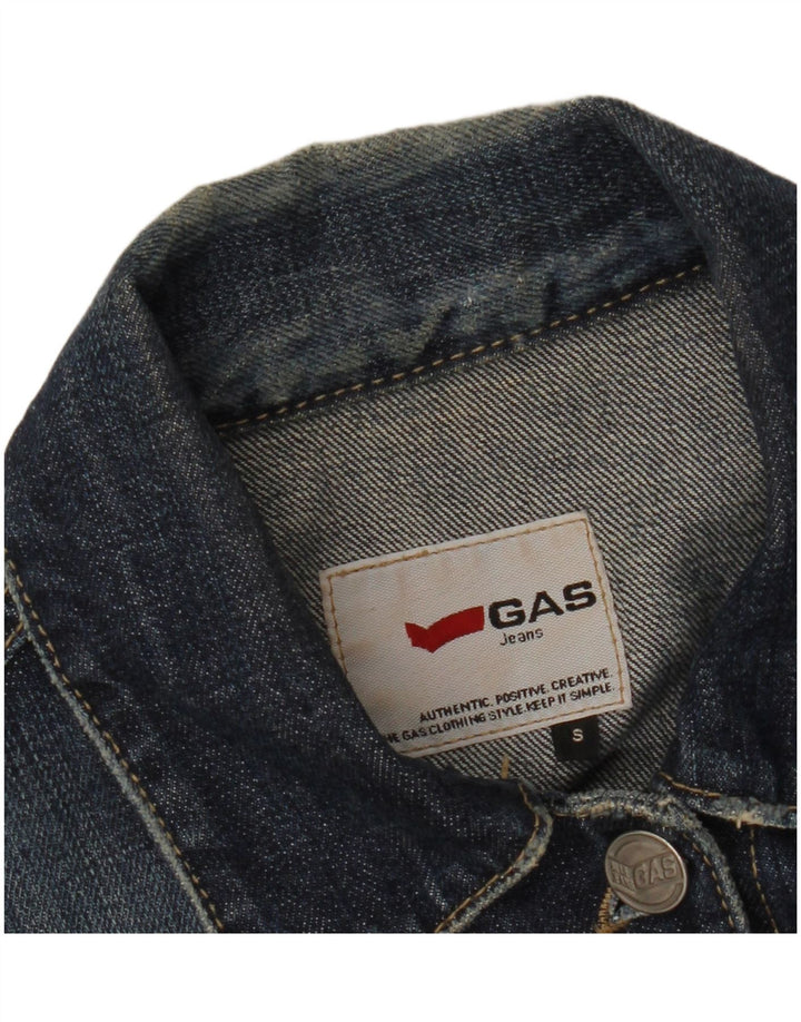 GAS Γυναικείο Τζιν Μπουφάν UK 10 Small Blue Cotton