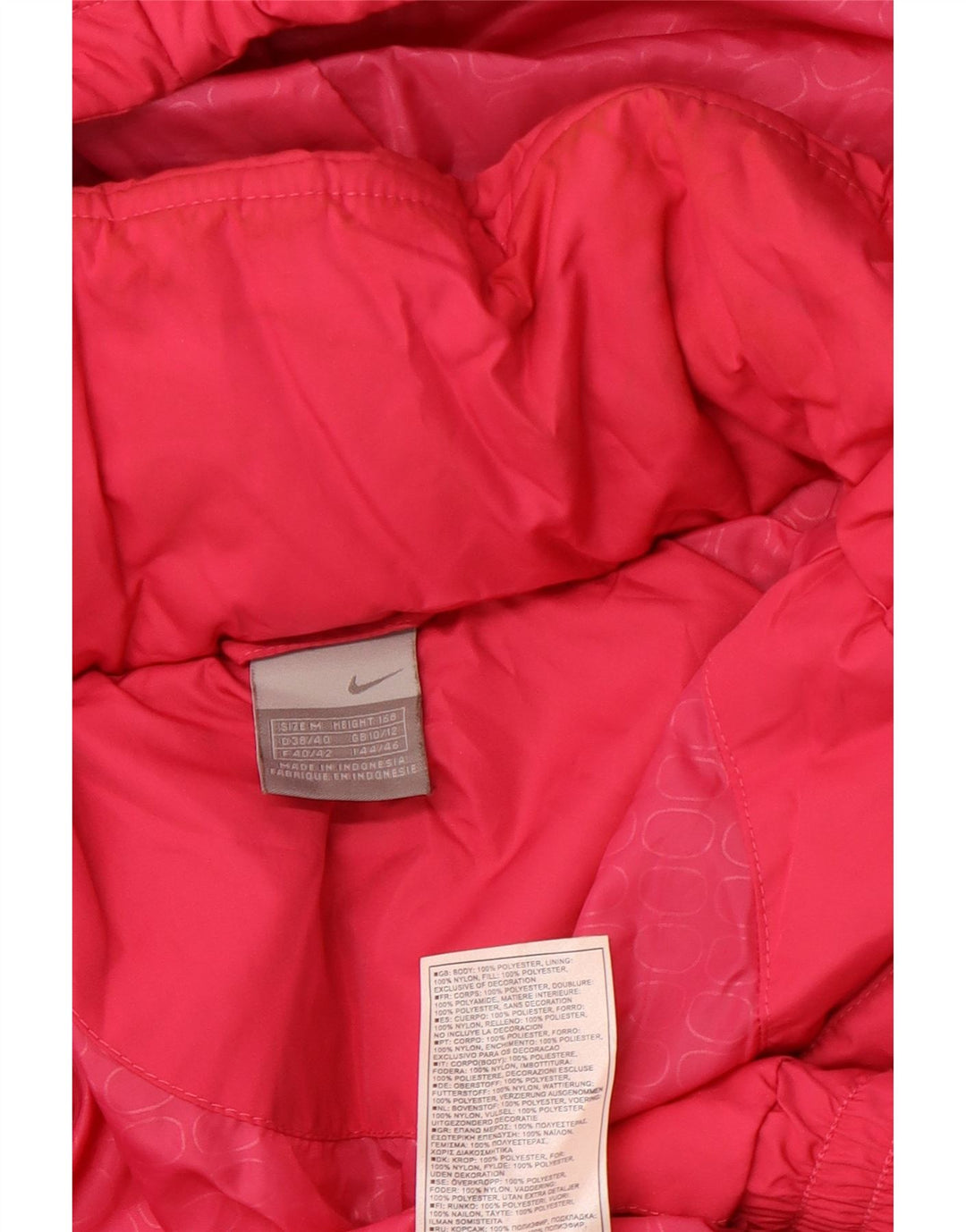 Γυναικείο μπουφάν NIKE με κουκούλα με κουκούλα με επένδυση UK 10/12 μεσαίο ροζ πολυεστέρας