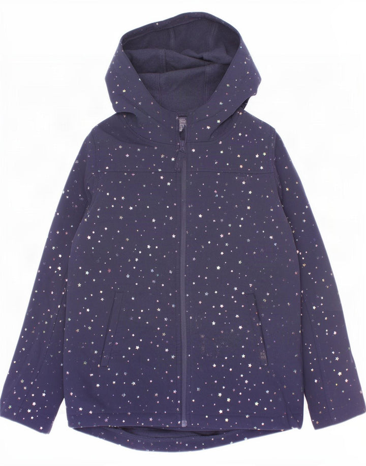 Mountain Warehouse Girls Windbreaker Jacket 9-10 Years Navy Blue Spotted