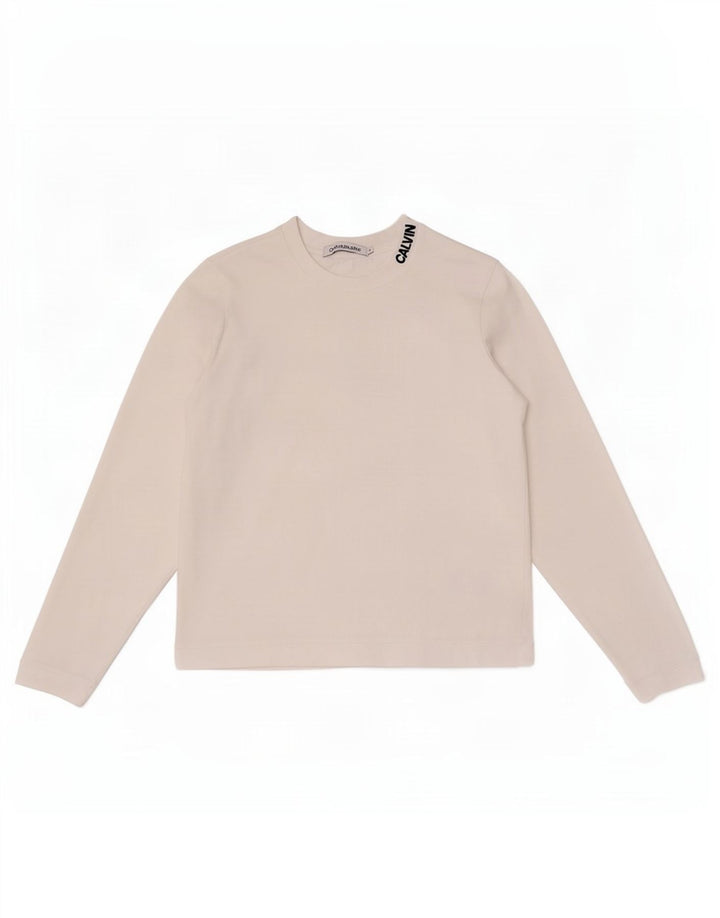 Calvin Klein Jeans Γυναικείο μακρυμάνικο τοπ UK 10 Small White