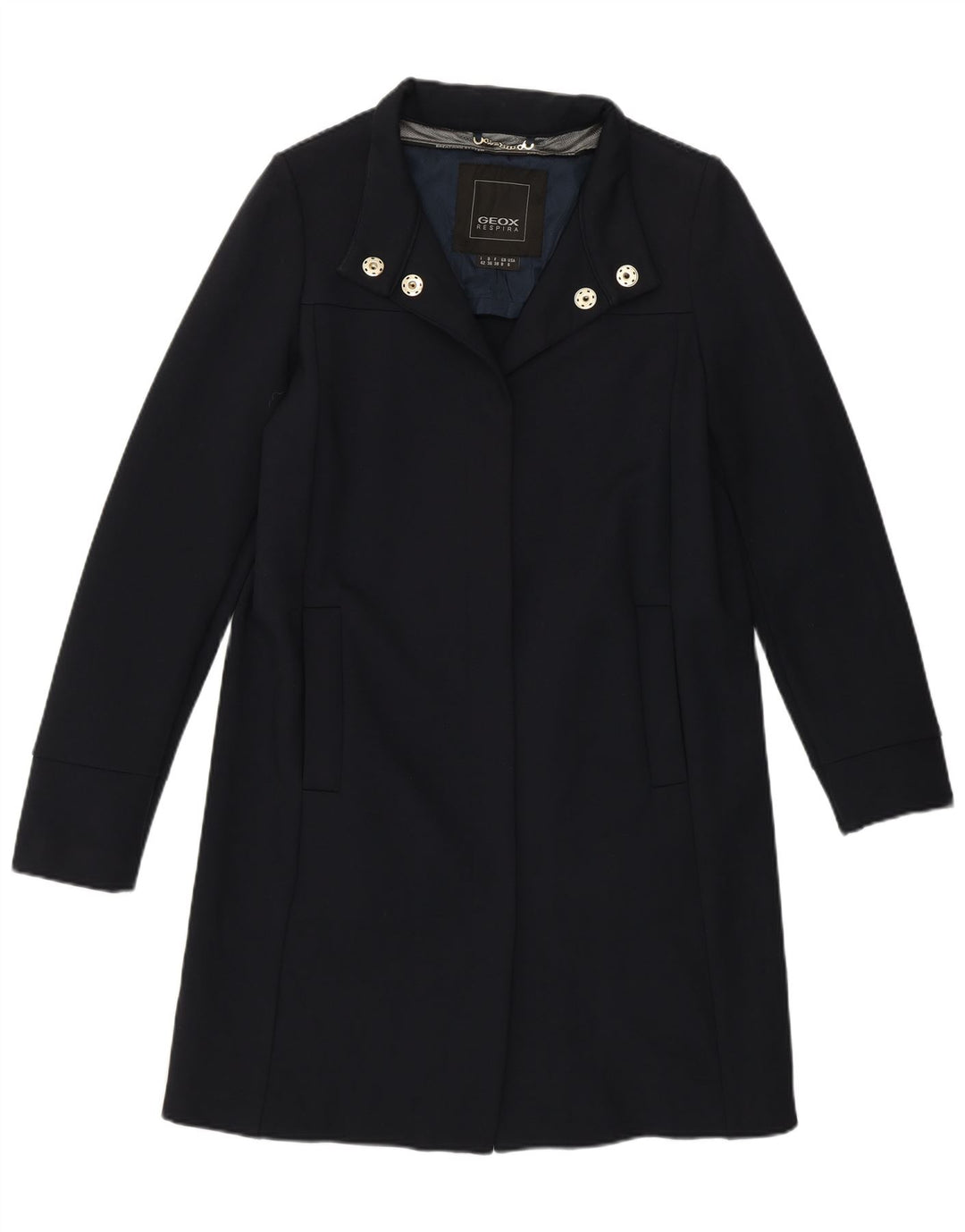 Γυναικείο παλτό Geox Respira UK 8 Small Navy Blue Cotton