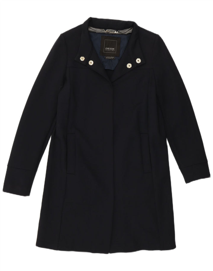 Γυναικείο παλτό Geox Respira UK 8 Small Navy Blue Cotton