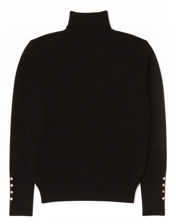 Zara Γυναικείο πουλόβερ με ρολό λαιμόκοψη UK 18 XL μαύρη βισκόζη