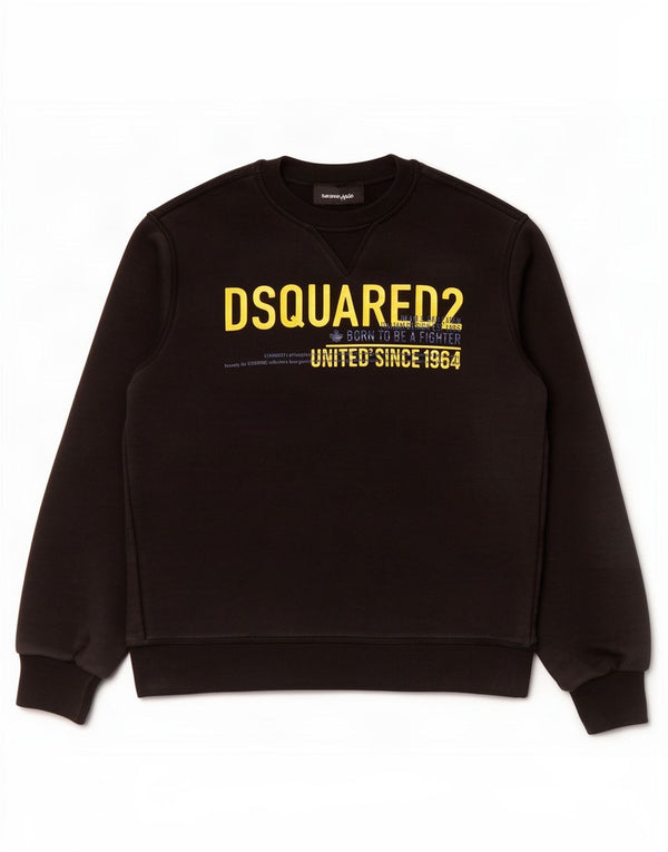 Dsquared2 Boys Graphic Φούτερ Jumper 9-10 ετών Μαύρο βαμβακερό