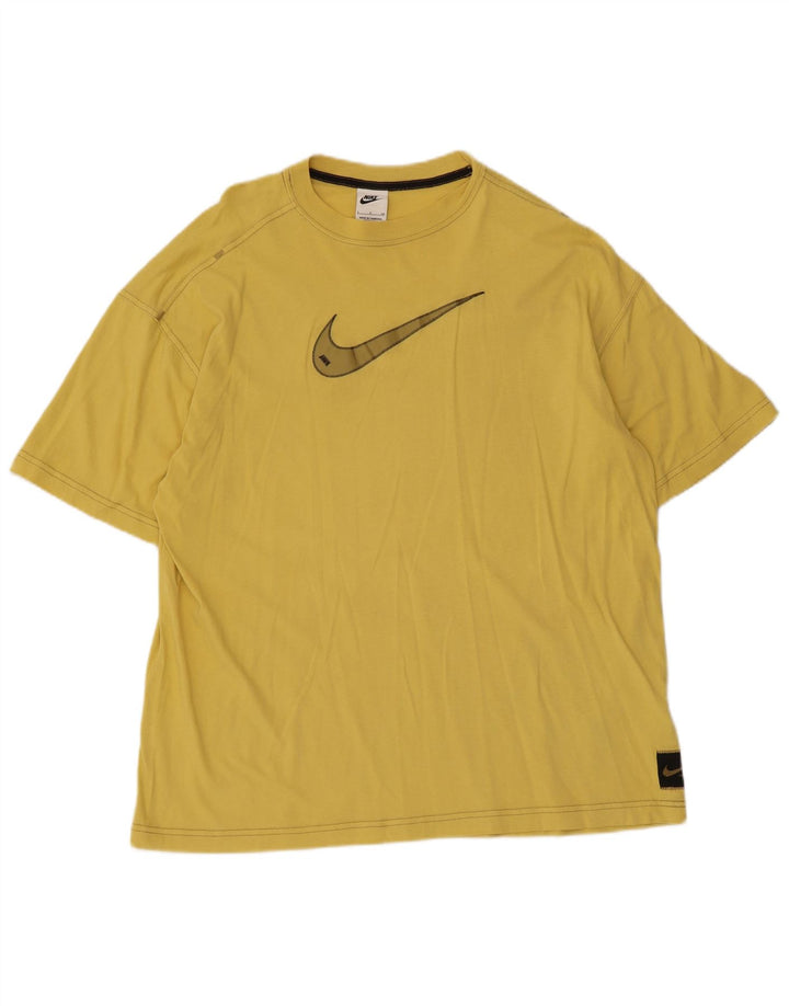 Ανδρικό γραφικό μπλουζάκι Nike, μικρό κίτρινο βαμβακερό