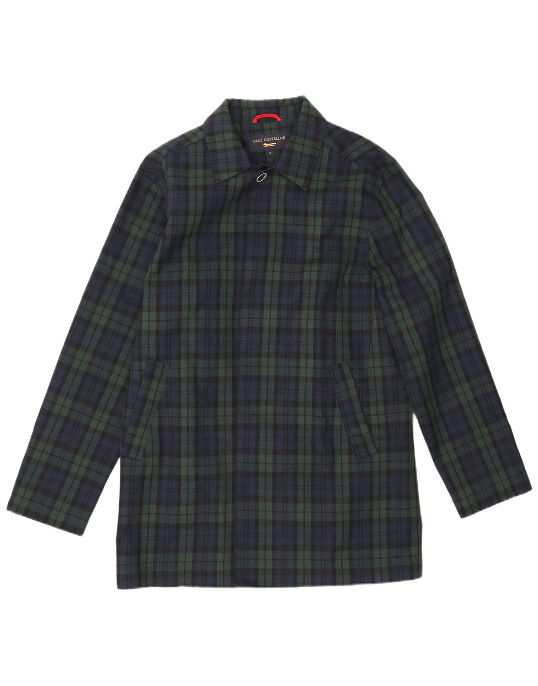 PAUL COSTELLOE Ανδρικό Πανωφόρι UK 38 Medium Navy Blue Check Polyester