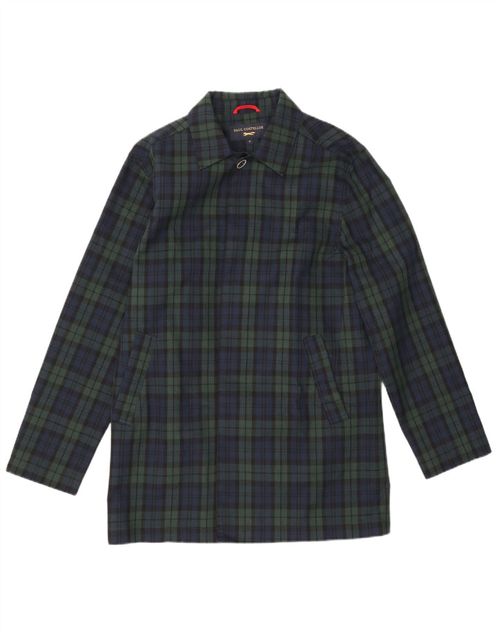 PAUL COSTELLOE Ανδρικό Πανωφόρι UK 38 Medium Navy Blue Check Polyester