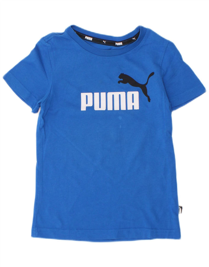 Puma Boys Graphic T-Shirt Top 3-4 Years Blue