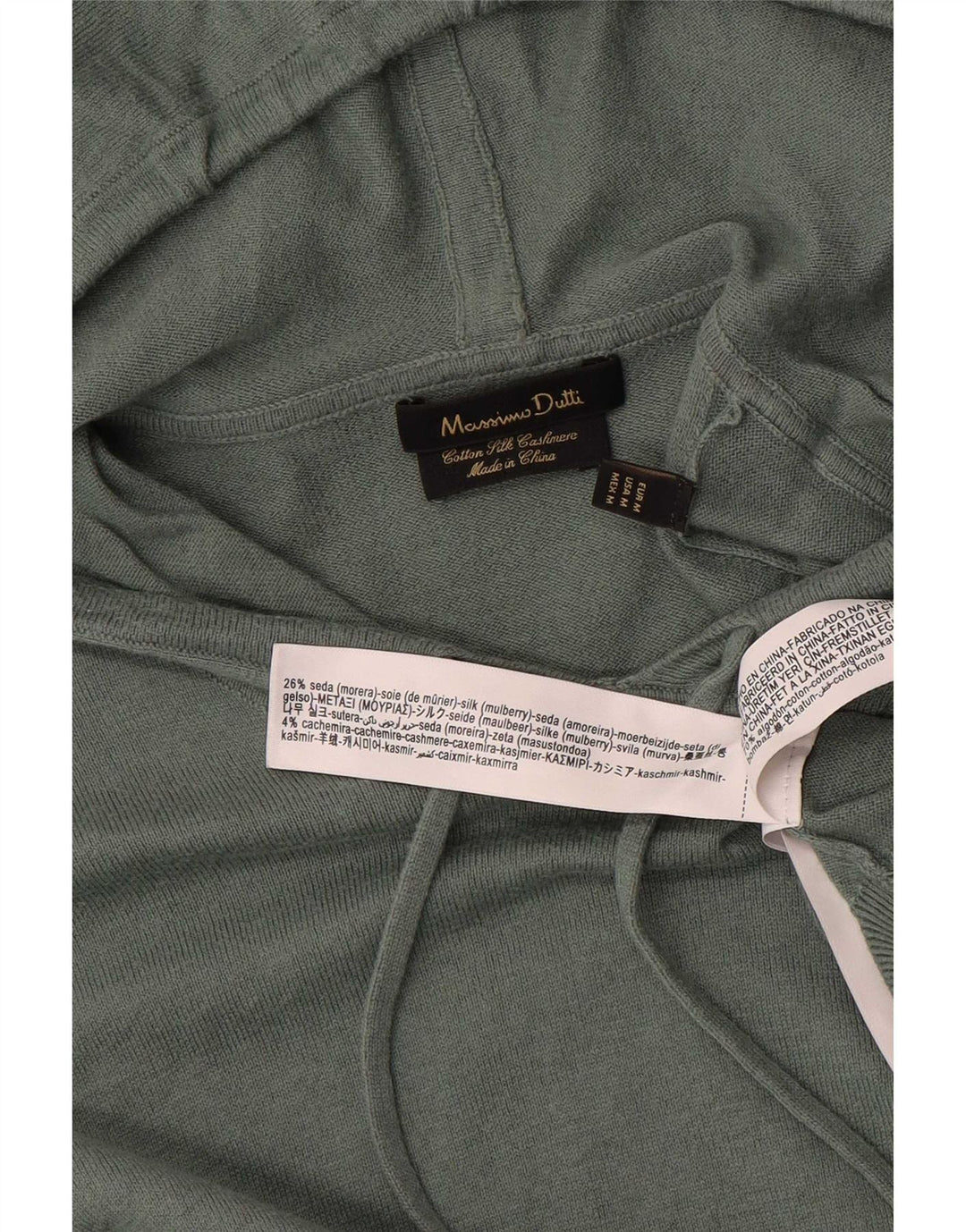 Ανδρικό πουλόβερ με κουκούλα Massimo Dutti Μεσαίο Πράσινο Βαμβακερό