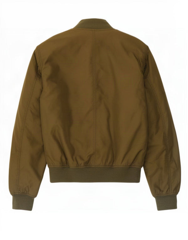 Topshop Womens Bomber Jacket UK 12 Medium Khaki Polyester