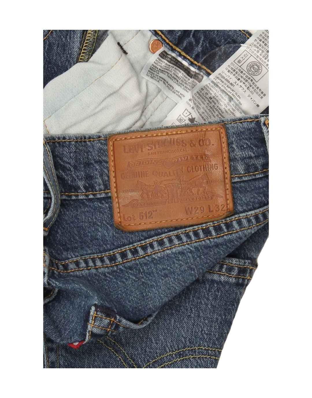 LEVI'S Womens 512 Slim Tapered Jeans W29 L32 Blue Cotton Vintage Levi's and Second-Hand Levi's from Messina Hembry 