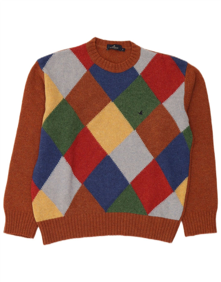 Ανδρικό πουλόβερ με λαιμόκοψη BROOKSFIELD IT 50 Μεσαίο Καφέ