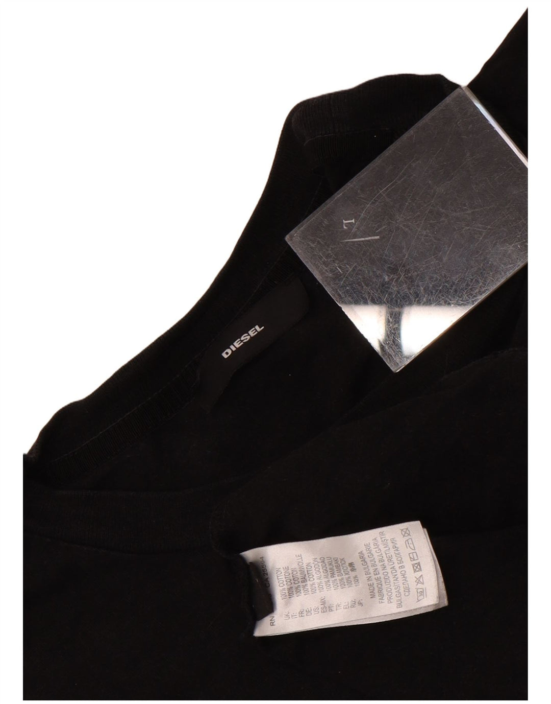 Ανδρικό γραφικό T-Shirt Diesel Top μεγάλο μαύρο βαμβακερό