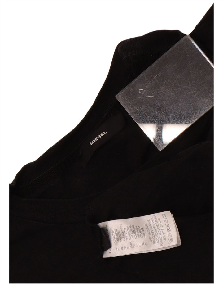 Ανδρικό γραφικό T-Shirt Diesel Top μεγάλο μαύρο βαμβακερό