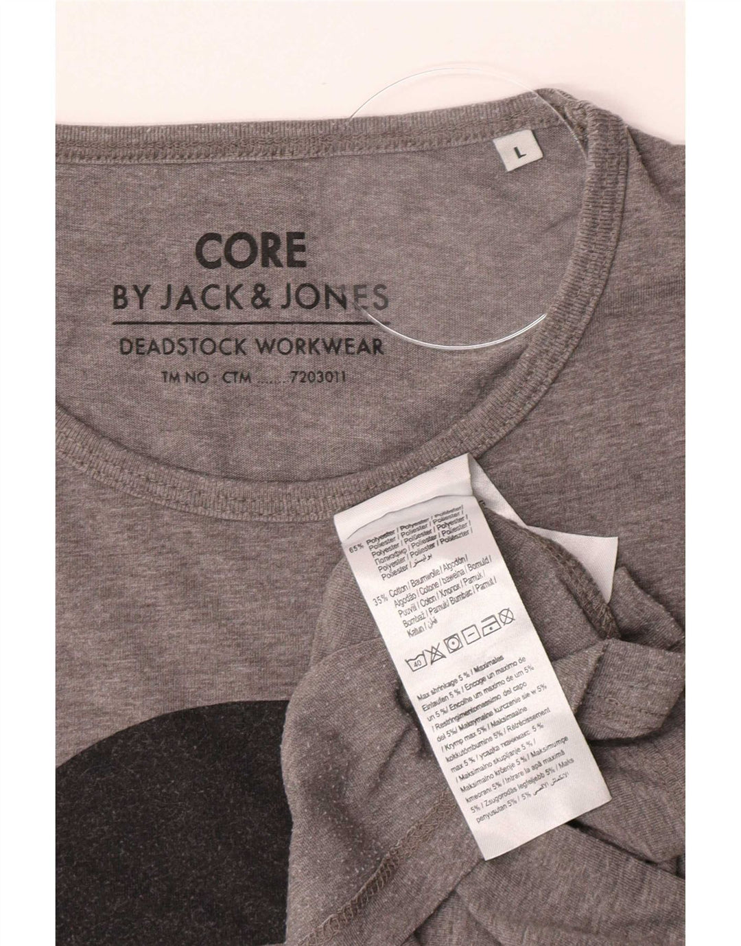 Jack & Jones Ανδρικό γραφικό T-Shirt Top Large Grey Polyester