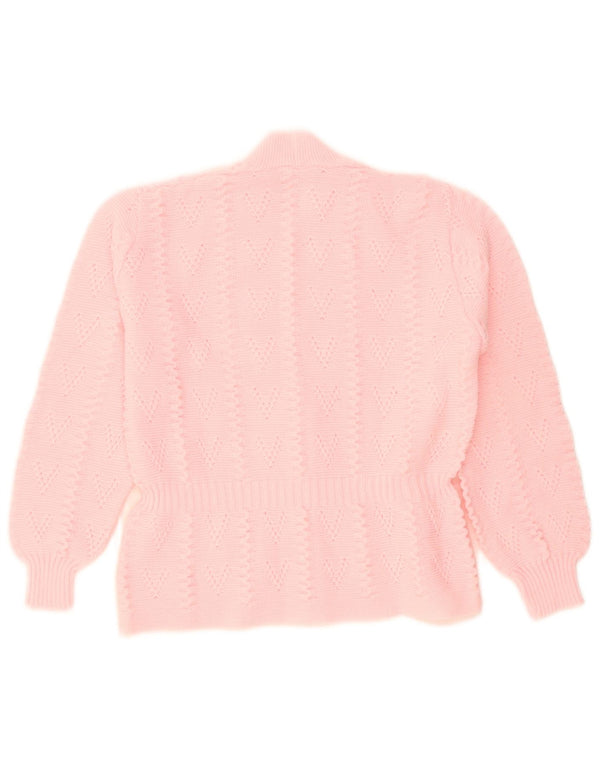 Vintage γυναικεία ζακέτα πουλόβερ UK 14 Medium Pink Acrylic