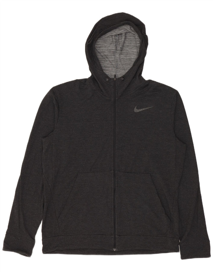 Ανδρικό πουλόβερ με κουκούλα με φερμουάρ Nike Dri Fit Large Grey Rayon