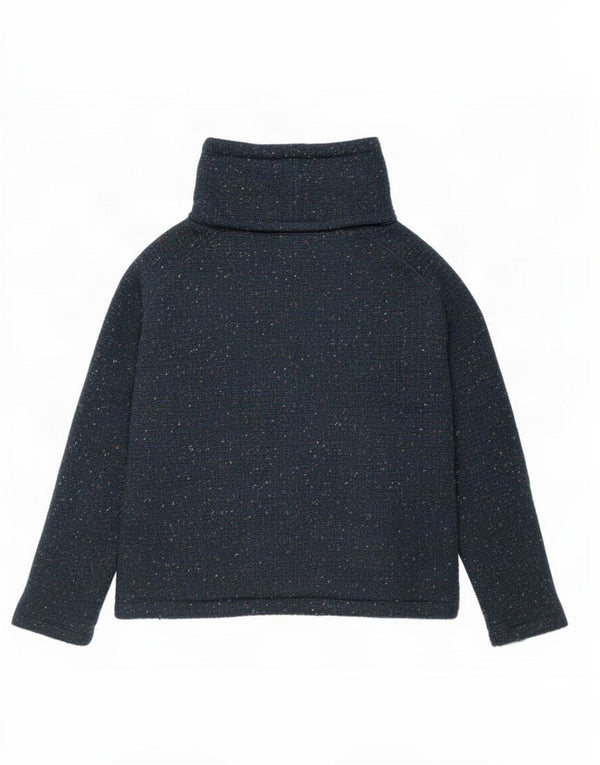 Weird Fish γυναικείο πουλόβερ με λαιμό χελώνα UK 12 Medium Navy Blue Flecked