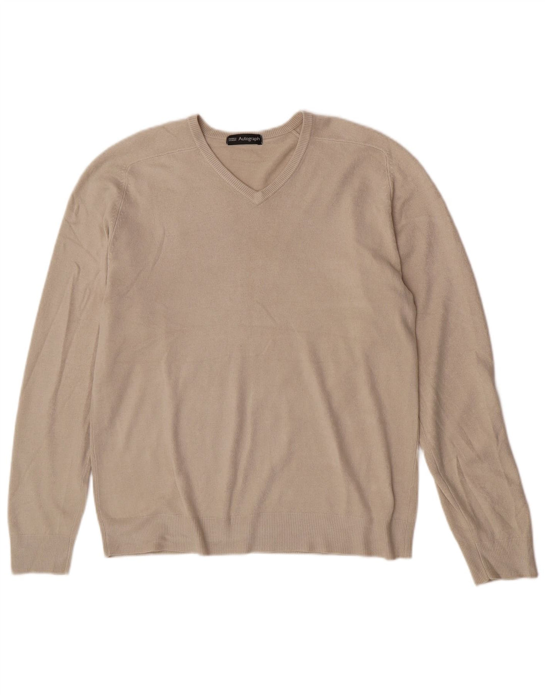 Ανδρικό πουλόβερ Marks & Spencer Autograph με V-Neck Jumper Medium Beige