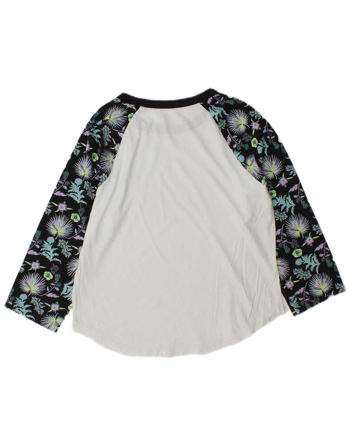 Vans Womens Top 3/4 Sleeve UK 14 Medium White Colourblock