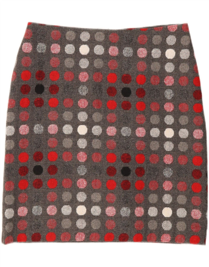 Marks & Spencer Γυναικεία ίσια φούστα UK 12 Medium W30 Grey Polka Dot