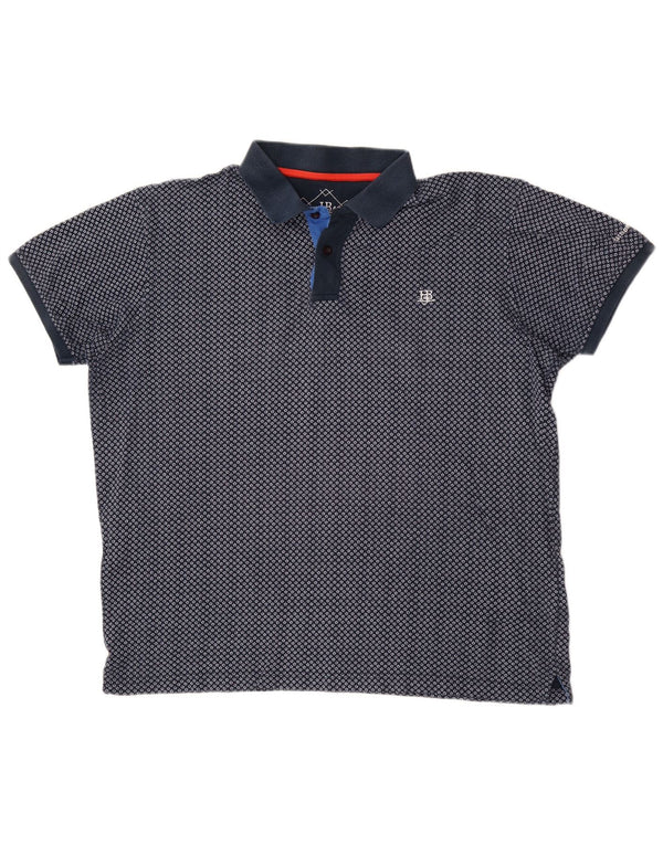 Ανδρικό μπλουζάκι πόλο Harmont & Blaine 2XL Navy Blue Geometric Cotton