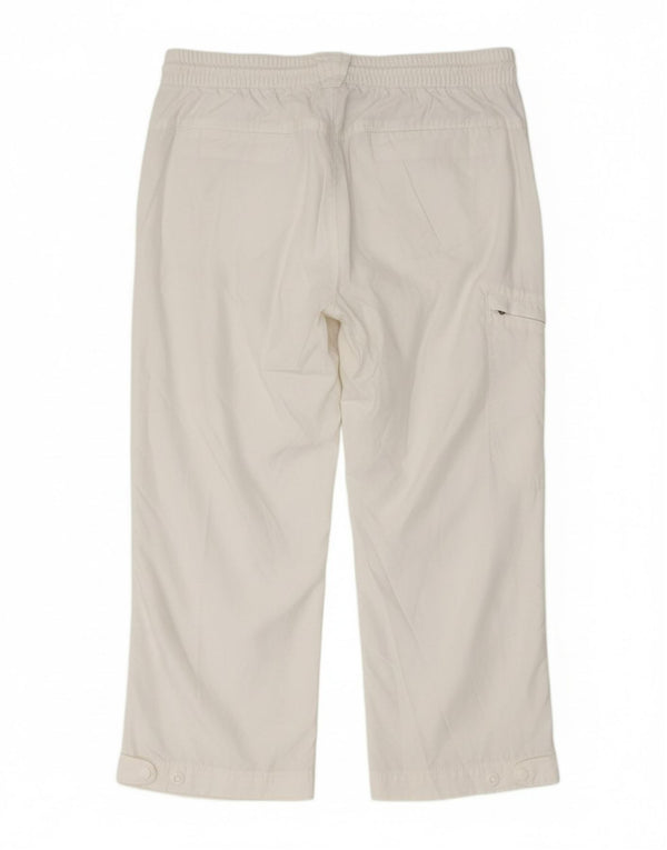 NIKE Womens Capri Cargo Trousers UK 8/10 Small W27 L19 White Polyester