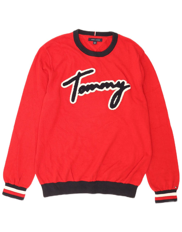 Ανδρικό πουλόβερ Tommy Hilfiger Graphic Crew Neck Jumper XL Red Colourblock
