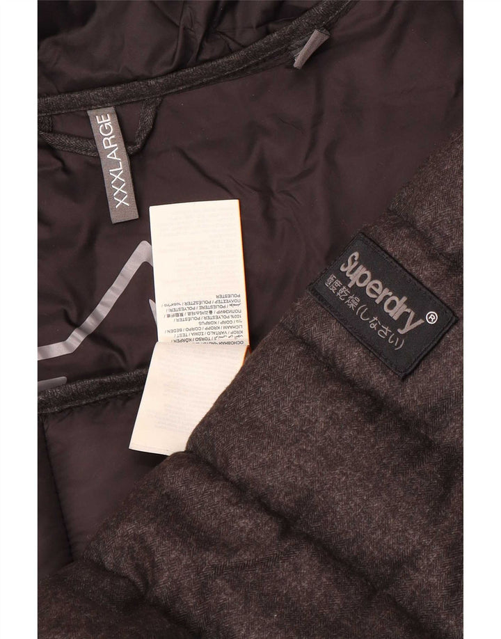 Superdry Ανδρικό μπουφάν με κουκούλα UK 46 3XL Γκρι πολυεστέρας