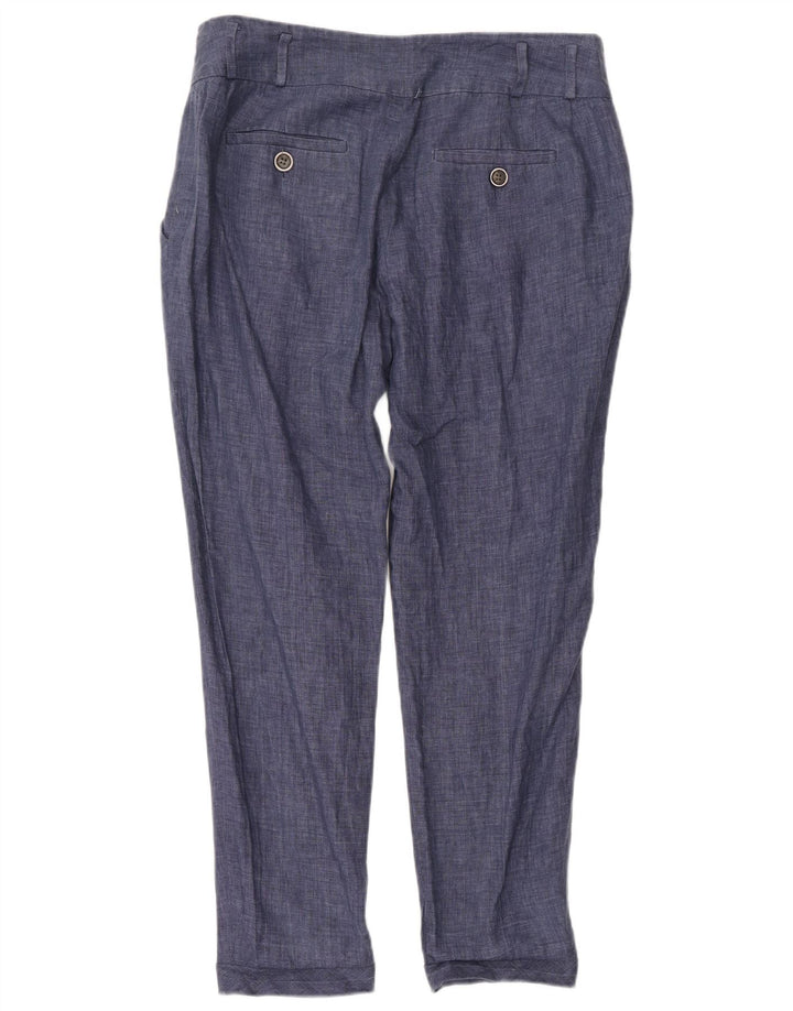 Zara Γυναικείο παντελόνι Chino με καρφίτσες Medium W28 L28 Navy Blue