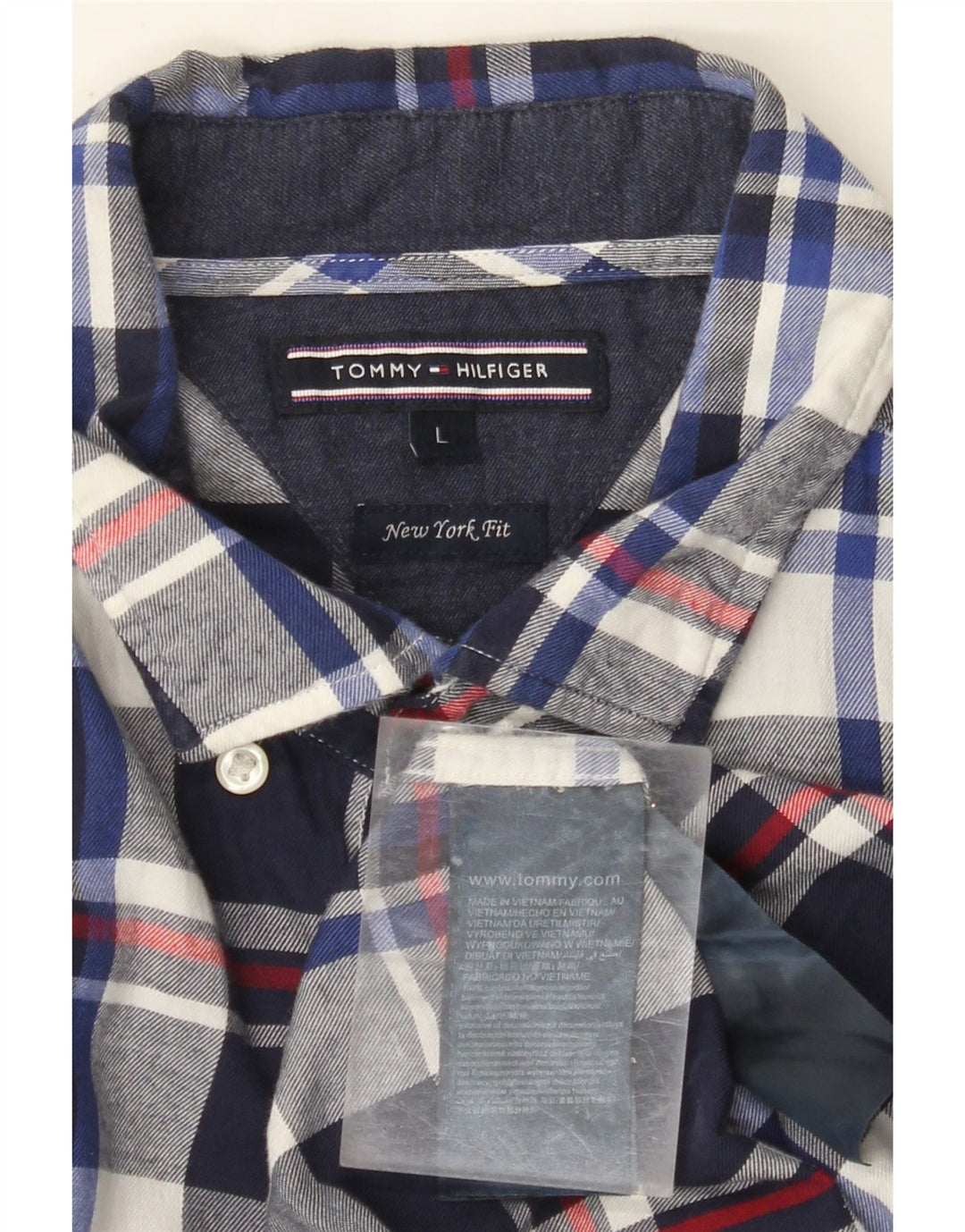 TOMMY HILFIGER Ανδρικό πουκάμισο New York Fit Flannel Large Navy Blue Check