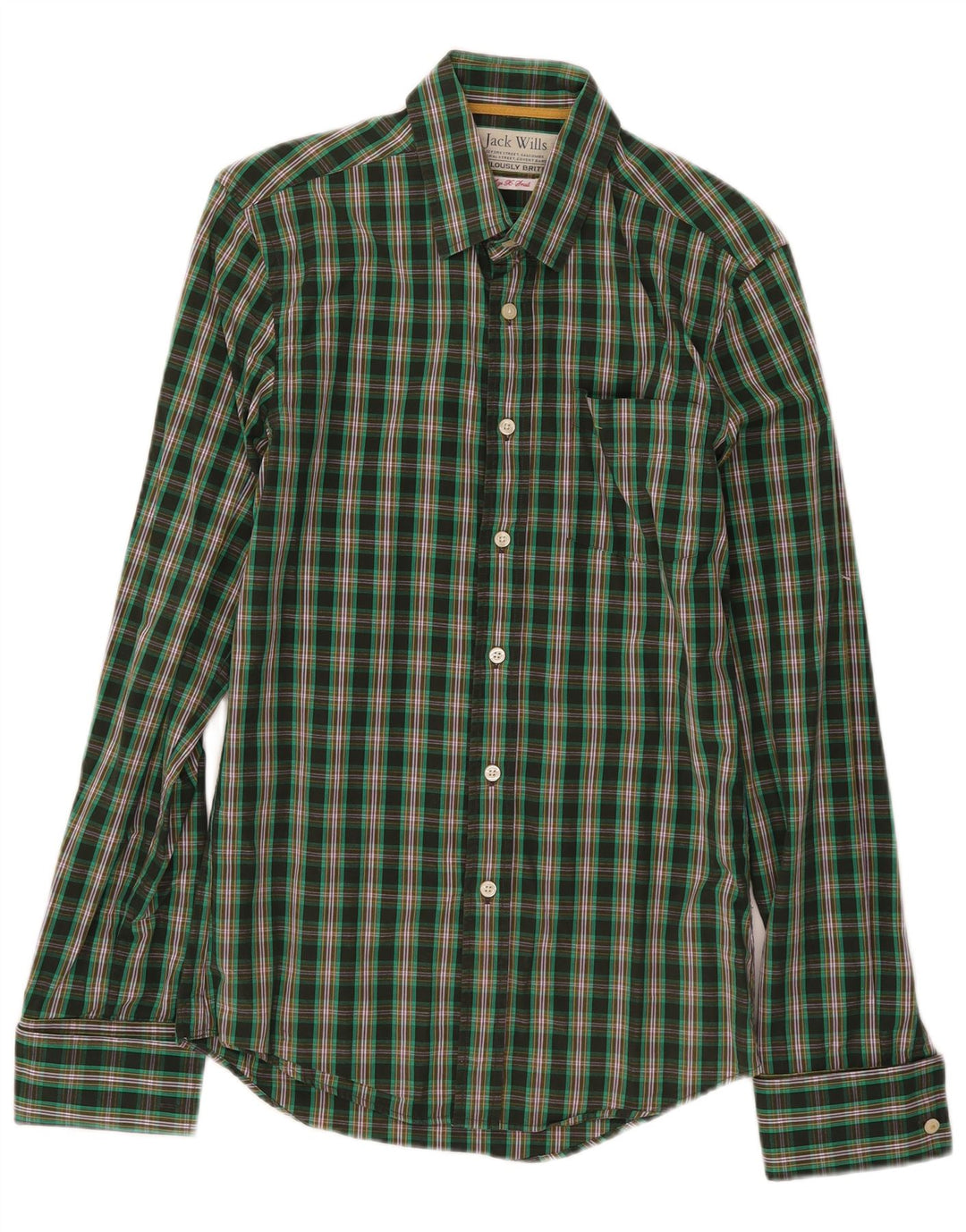 Jack Wills Ανδρικό πουκάμισο XS Πράσινο βαμβακερό καρό